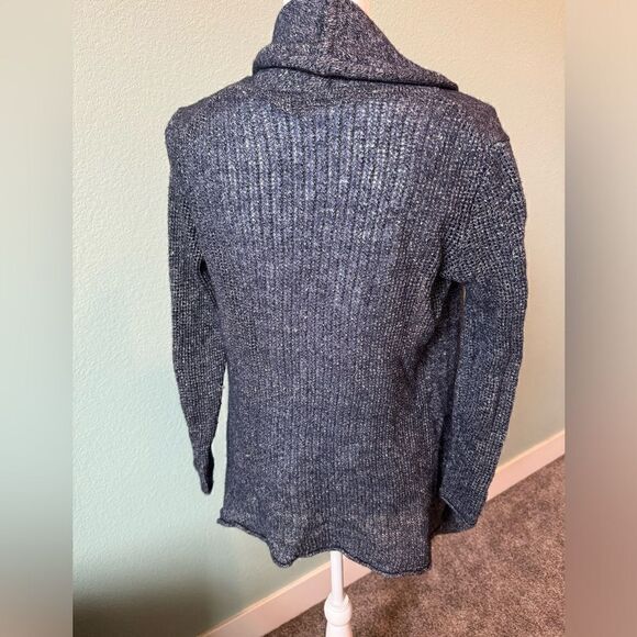 Athleta Heather Blue Woven Open Cardigan Size Small - Picture 4 of 7